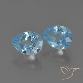 1.76 ct natürliche Swiss Blue Topas-Edelsteine, Birnenform, VS