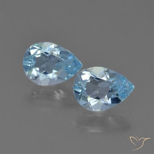 1.61ctw Natürlicher Swiss Blue Topas, Birnenform, VS