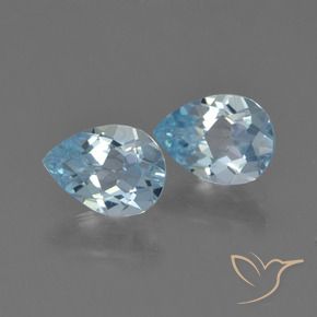1.61 ct natürliche Swiss Blue Topas-Edelsteine, Birnenform, VS