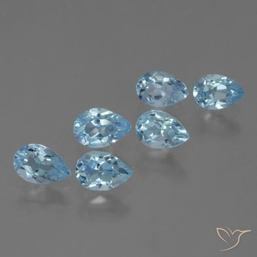 3.21ctw Natürlicher Swiss Blue Topas, Birnenform, VS