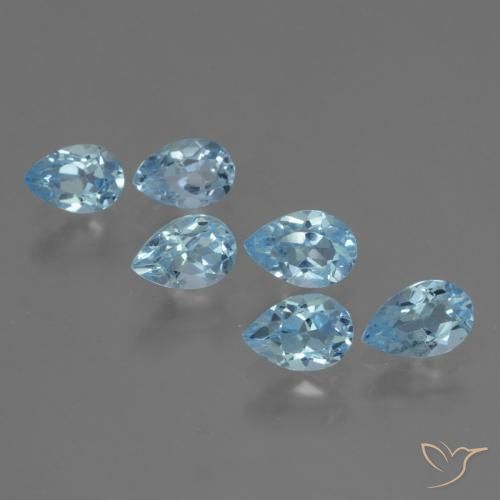 3.21 ct natürliche Swiss Blue Topas-Edelsteine, Birnenform, VS