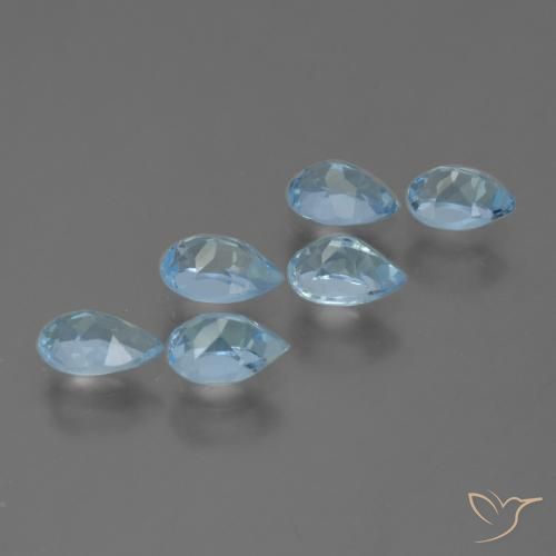 3.21 ct natürliche Swiss Blue Topas-Edelsteine, Birnenform, VS