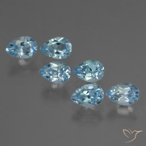 3.72ctw Natürlicher Himmerlblau Topas, Birnenform, VS
