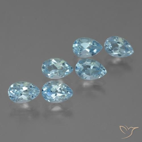 3.42ctw Natürlicher Himmerlblau Topas, Birnenform, VS