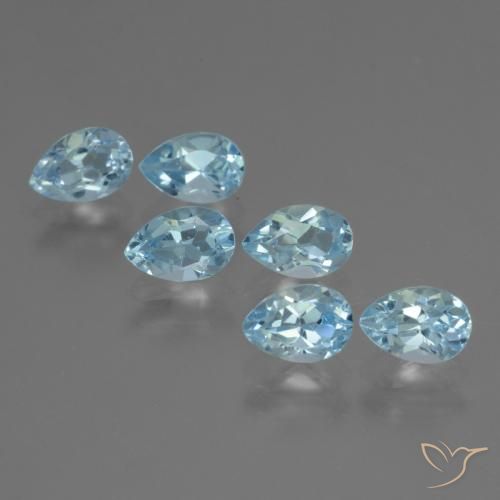 3.42 ct natürliche Himmerlblau Topas-Edelsteine, Birnenform, VS