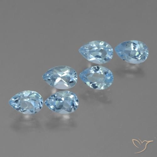 3.50ctw Natürlicher Himmerlblau Topas, Birnenform, VS