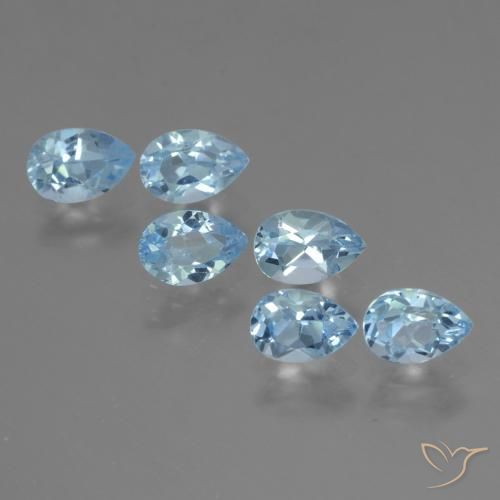 3.50 ct natürliche Himmerlblau Topas-Edelsteine, Birnenform, VS