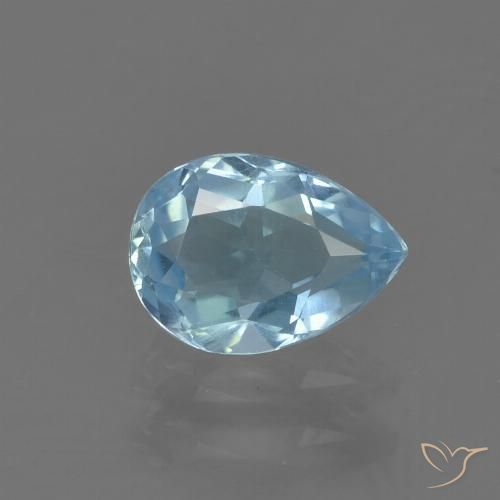 0.82ct Natürlicher Himmerlblau Topas, Birnenform, VS