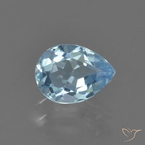 0.89ct Natürlicher Himmerlblau Topas, Birnenform, VS