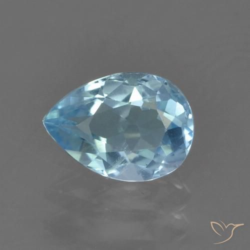 0.90ct Natürlicher Himmerlblau Topas, Birnenform, VS