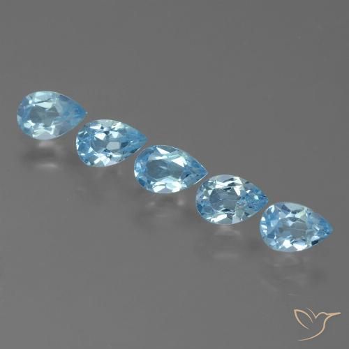 2.72ctw Natürlicher Swiss Blue Topas, Birnenform, VS