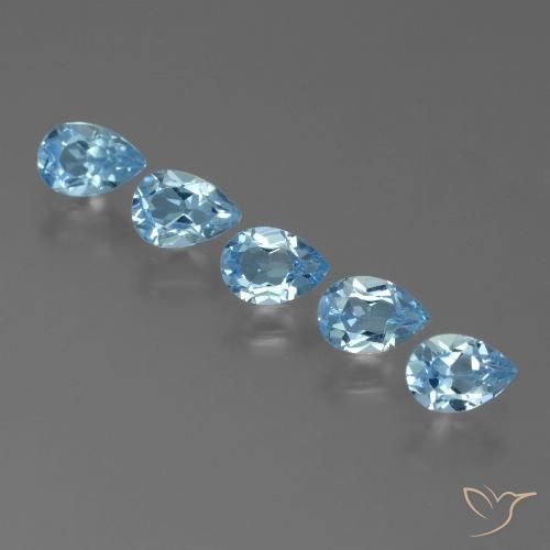 2.76ctw Natürlicher Swiss Blue Topas, Birnenform, VS