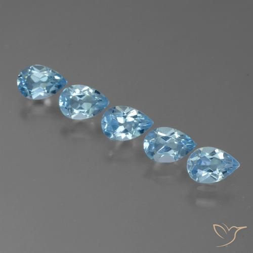 2.57ctw Natürlicher Swiss Blue Topas, Birnenform, VS