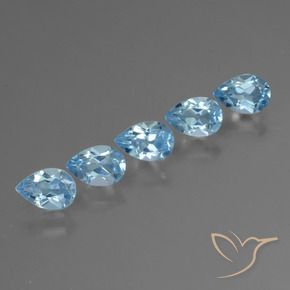 2.57 ct natürliche Swiss Blue Topas-Edelsteine, Birnenform, VS