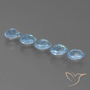 3.07 ct natürliche Swiss Blue Topas-Edelsteine, Birnenform, VS
