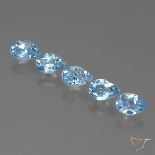 2.61ctw Natürlicher Swiss Blue Topas, Birnenform, VS