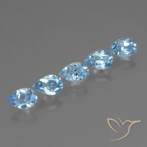 2.61 ct natürliche Swiss Blue Topas-Edelsteine, Birnenform, VS