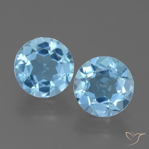 4.24ctw Natürlicher Swiss Blue Topas, Runden, VVS-VS