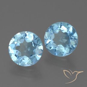 4.24 ct natürliche Swiss Blue Topas-Edelsteine, Runden, VVS-VS