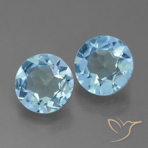 3.90 ct natürliche Himmerlblau Topas-Edelsteine, Runden, VS
