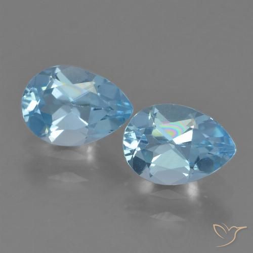 1.74ctw Natürlicher Swiss Blue Topas, Birnenform, VVS