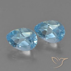 1.74 ct natürliche Swiss Blue Topas-Edelsteine, Birnenform, VVS