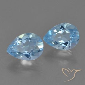 1.72 ct natürliche Swiss Blue Topas-Edelsteine, Birnenform, VVS-VS