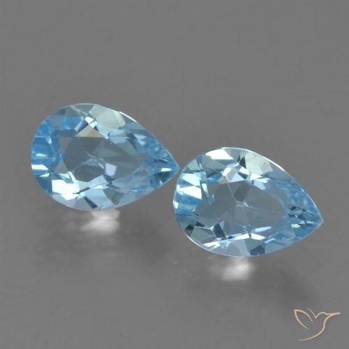 1.69ctw Natürlicher Himmerlblau Topas, Birnenform, VVS-VS