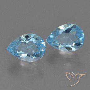1.69 ct natürliche Himmerlblau Topas-Edelsteine, Birnenform, VVS-VS