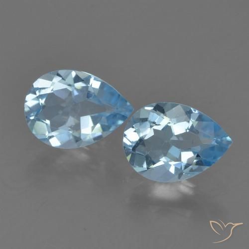 1.61ctw Natürlicher Swiss Blue Topas, Birnenform, VVS-VS