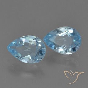 1.64 ct natürliche Himmerlblau Topas-Edelsteine, Birnenform, VS