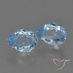 1.66 ct natürliche Swiss Blue Topas-Edelsteine, Birnenform, VVS-VS