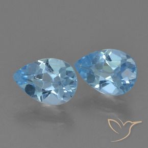 1.63 ct natürliche Swiss Blue Topas-Edelsteine, Birnenform, VVS-VS