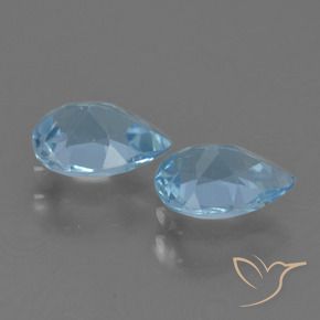 1.63 ct natürliche Swiss Blue Topas-Edelsteine, Birnenform, VVS-VS