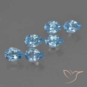 3.33 ct natürliche Swiss Blue Topas-Edelsteine, Birnenform, VS