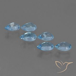 3.33 ct natürliche Swiss Blue Topas-Edelsteine, Birnenform, VS