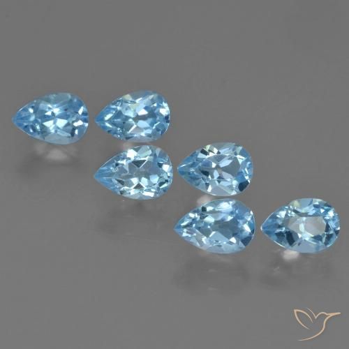 3.51ctw Natürlicher Swiss Blue Topas, Birnenform, VS