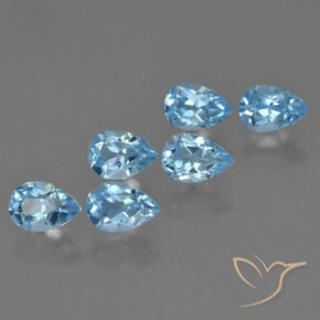 3.51 ct natürliche Swiss Blue Topas-Edelsteine, Birnenform, VS