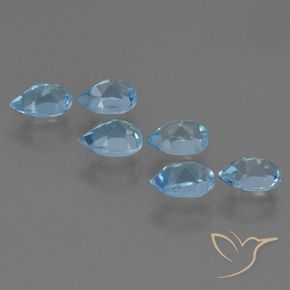 3.51 ct natürliche Swiss Blue Topas-Edelsteine, Birnenform, VS