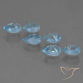 3.47 ct natürliche Himmerlblau Topas-Edelsteine, Birnenform, VS