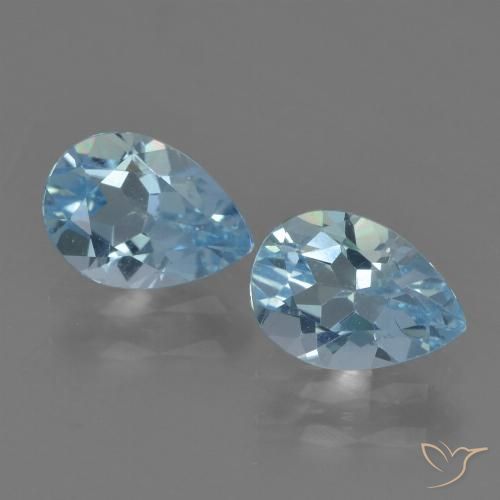 1.60ctw Natürlicher Swiss Blue Topas, Birnenform, VVS-VS