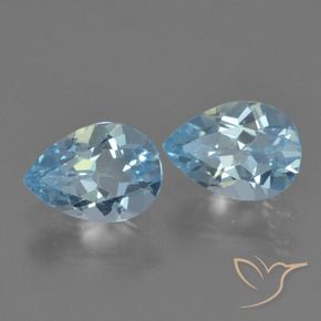 1.60 ct natürliche Swiss Blue Topas-Edelsteine, Birnenform, VVS-VS