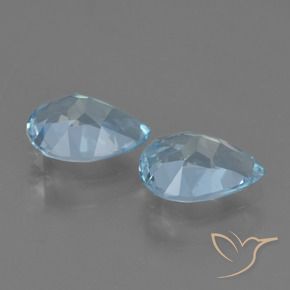 1.60 ct natürliche Swiss Blue Topas-Edelsteine, Birnenform, VVS-VS