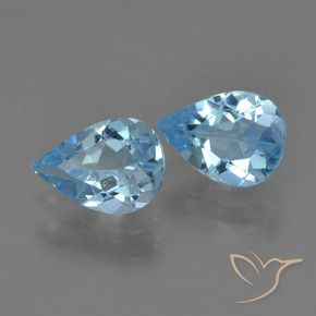 1.39 ct natürliche Himmerlblau Topas-Edelsteine, Birnenform, VVS-VS
