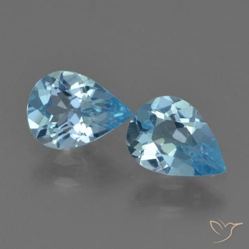 1.45ctw Natürlicher Himmerlblau Topas, Birnenform, VVS-VS