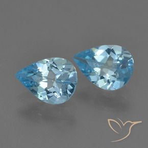 1.45 ct natürliche Himmerlblau Topas-Edelsteine, Birnenform, VVS-VS
