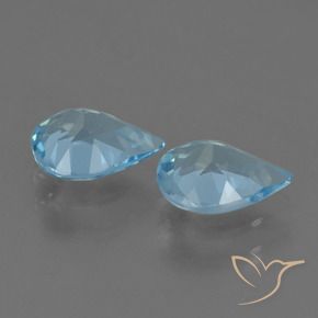 1.45 ct natürliche Himmerlblau Topas-Edelsteine, Birnenform, VVS-VS