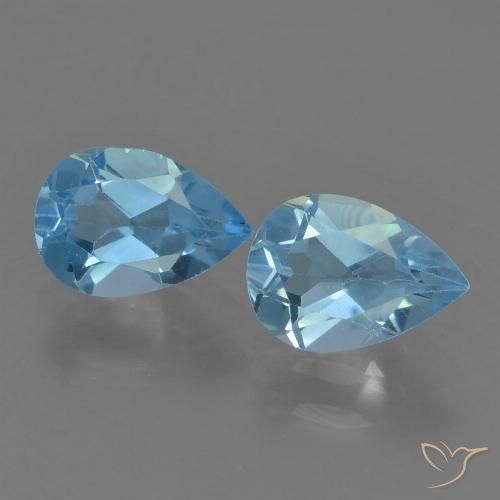 1.67ctw Natürlicher Swiss Blue Topas, Birnenform, VVS-VS