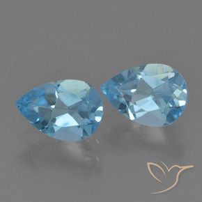 1.67 ct natürliche Swiss Blue Topas-Edelsteine, Birnenform, VVS-VS