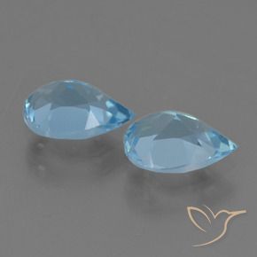 1.67 ct natürliche Swiss Blue Topas-Edelsteine, Birnenform, VVS-VS
